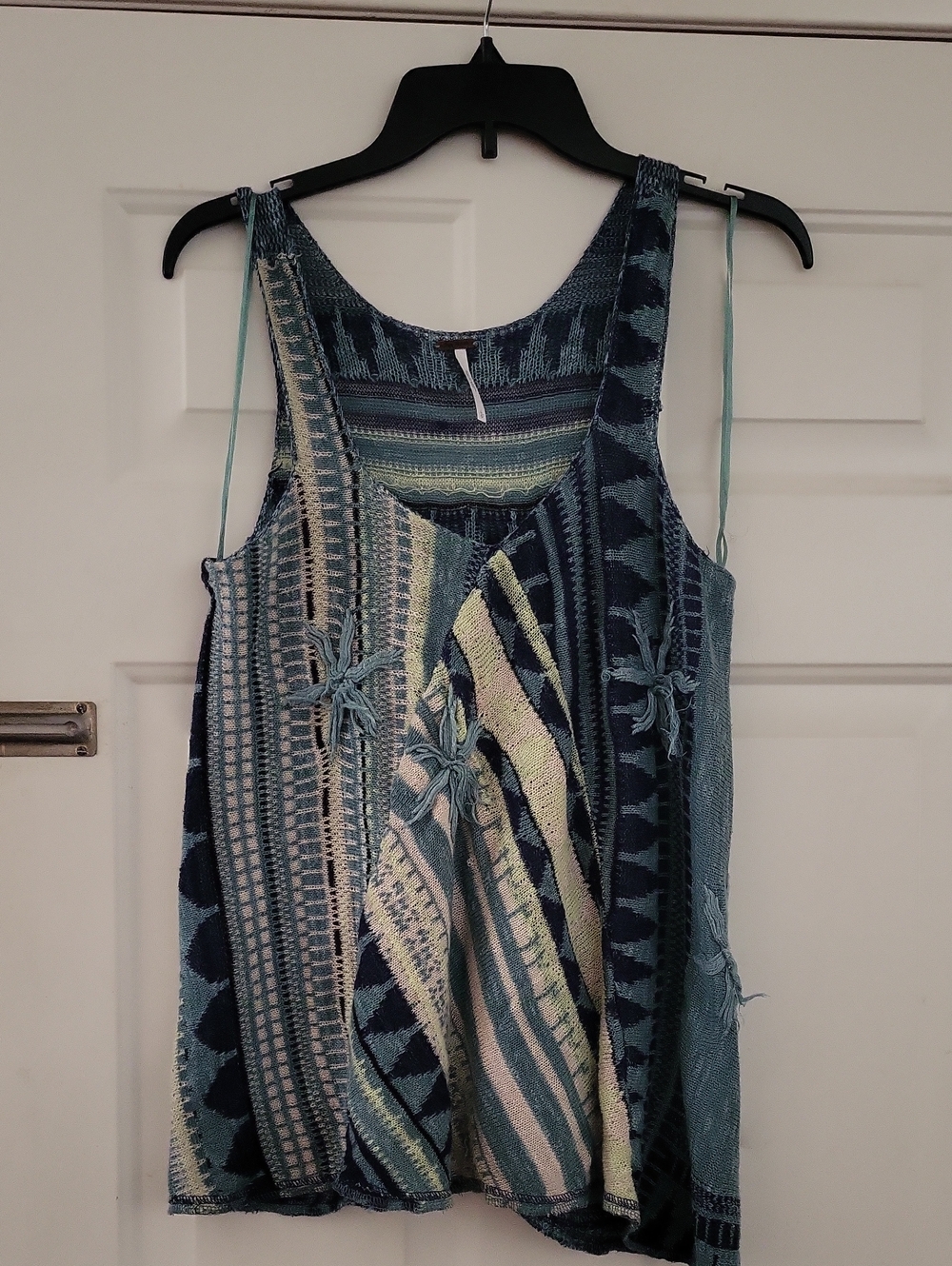Free People Flea Market Knit Tank Blue & Green Large